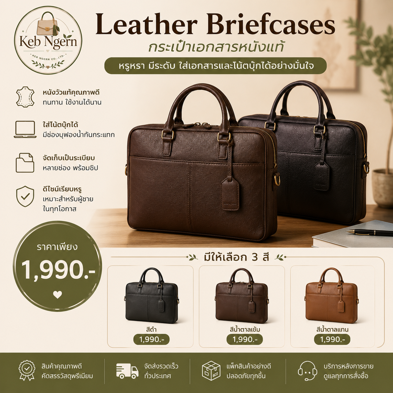 กระเป๋า Leather Briefcases V.1