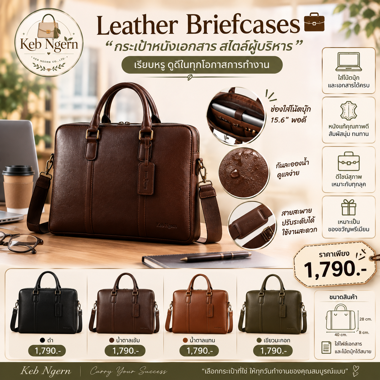 กระเป๋า Leather Briefcases V.2